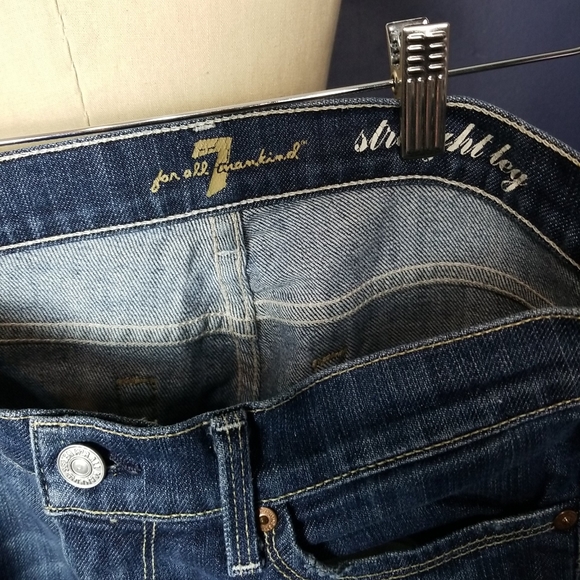 7 For All Mankind Womens Blue Straight Leg Cotton - Picture 4 of 6